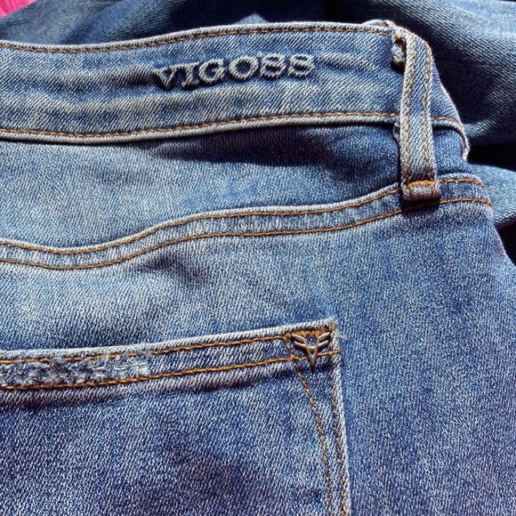 Vigoss skinny fit Jagger jeans with factory fade and fringe gems size 20 - Picture 7 of 7